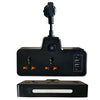 Power Sokets 3250W 10A extension board with 3 USB Ports and 1 Fast Charging Type-C port, touch light, and 2-plug power adapter.