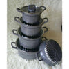 Bosch 5pcs Granite Coated Heavy Nonstick Cooking Pots With Lids