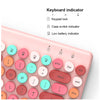 Colorful keyboard with indicator lights on.
