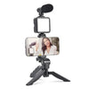 Utengenezaji wa Video wa Bolice, Kifaa cha Kublogu cha Mbali cha Bluetooth, Maikrofoni, Stendi Ndogo ya Tripod, Mwanga wa LED