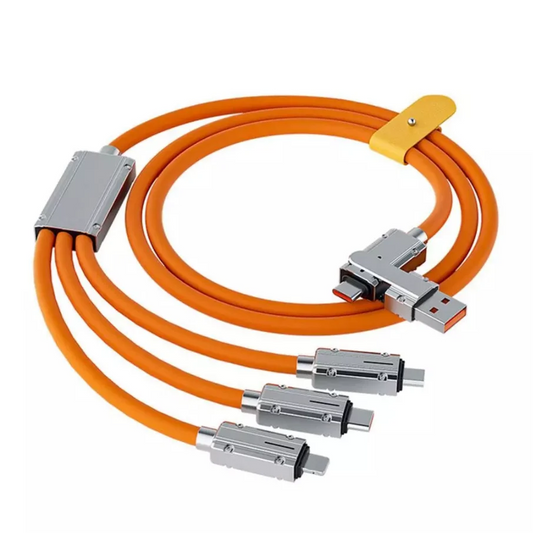 3-in-1 Multi Charging Cable – Convenient, Lightweight, and Universal ( Orange colour)