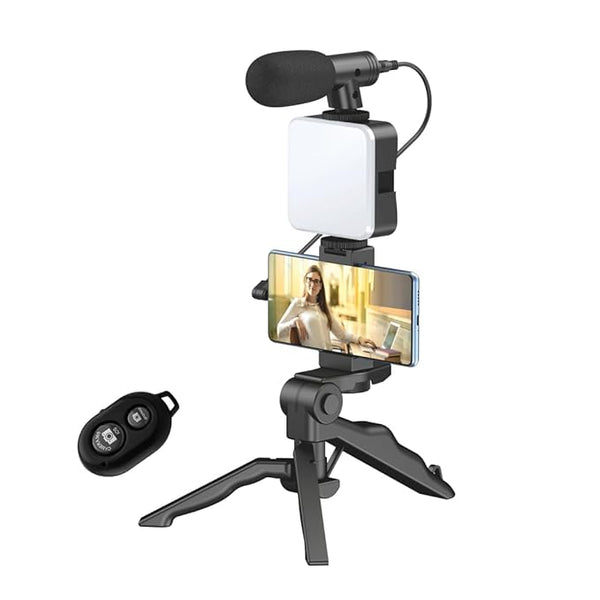 Professional Video Light & Microphone Kit with Tripod Stand – Content Creator Vlogging Kit