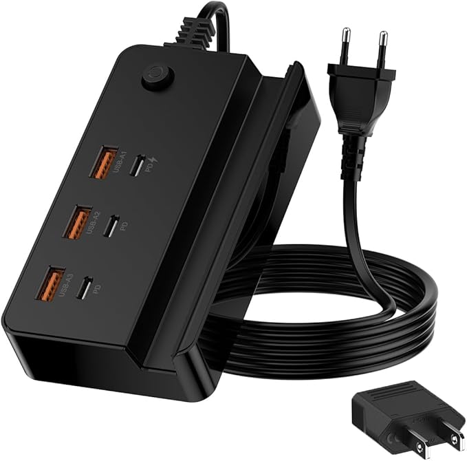  Fast Charging USB Station - 3 USB + 3 Type-C Ports.