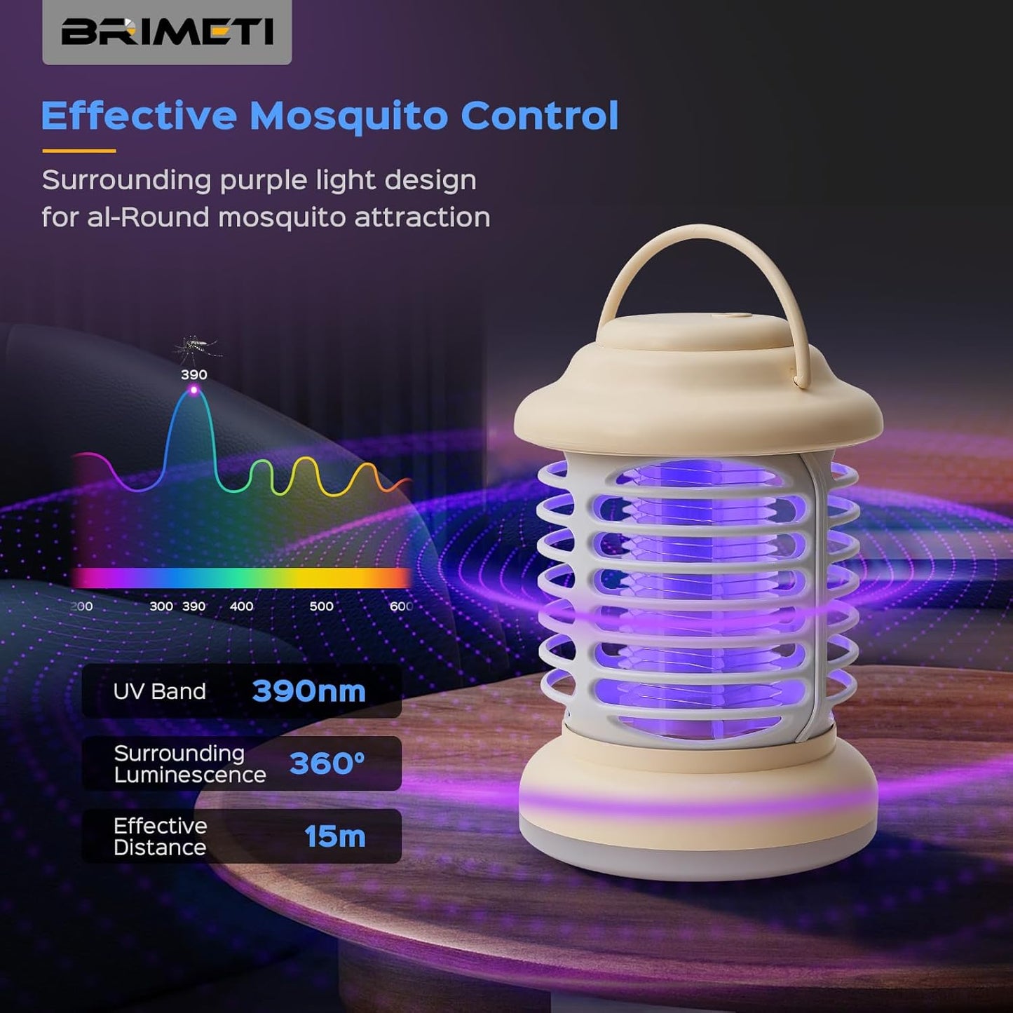 BRIMETI Electric Insect Killer, UV Mosquito Trap, Electric Rechargeable Mosquito Killer, Mosquito Lamp
