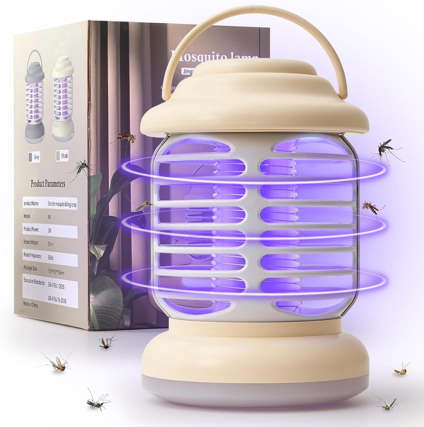BRIMETI Electric Insect Killer, UV Mosquito Trap, Electric Rechargeable Mosquito Killer, Mosquito Lamp