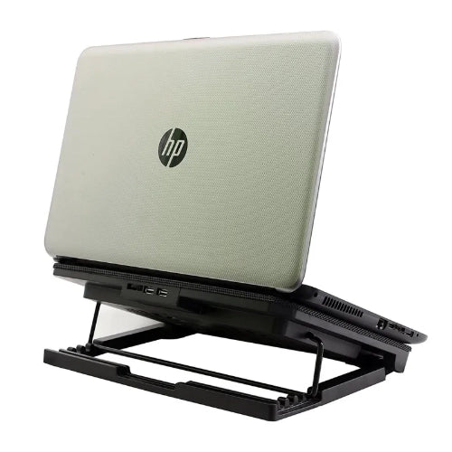 Laptop Cooling Pad with Blue LED Fans & Adjustable Stand – Up to 17 Inch