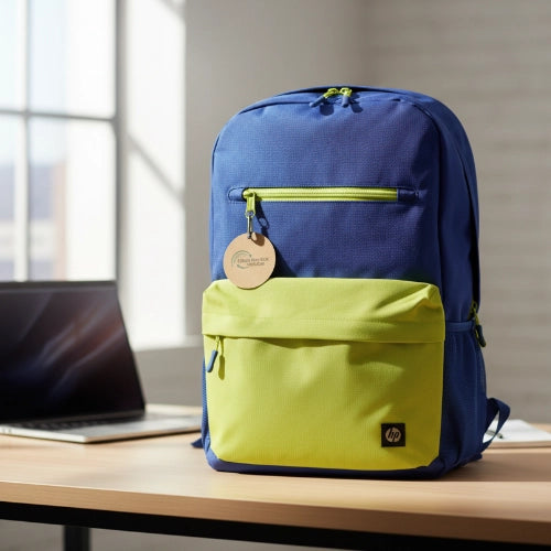 HP Campus Backpack — Blue & Lime Green | Fits 15.6" Laptop