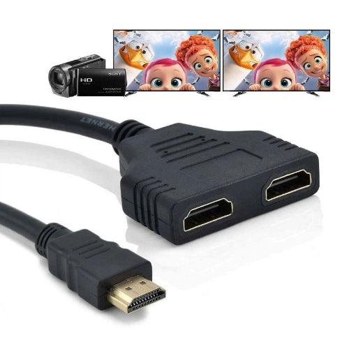 HDMI 1 Male to 2 Female Splitter Cable Adapter – 1080p 3D Switch Cable