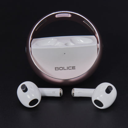 BOLICE Wireless Gaming Earbuds, Rotating Charging Case, Noise-Cancelling, Waterproof, Low-Latency In-Ear Headphones with Microphone - Rose Gold