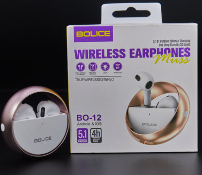 BOLICE Wireless Gaming Earbuds, Rotating Charging Case, Noise-Cancelling, Waterproof, Low-Latency In-Ear Headphones with Microphone - Rose Gold