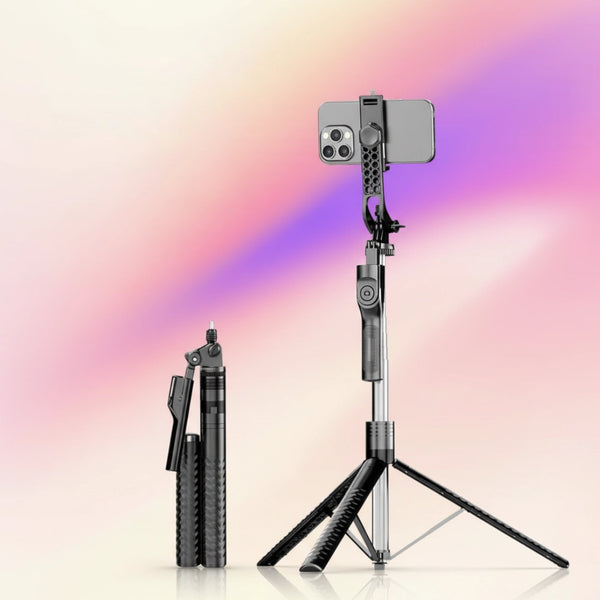 K50 1.9m Extendable Selfie Stick Tripod | Live Streaming Floor Stand with Bluetooth Remote