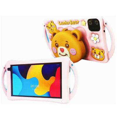 Oteeto K6 Kids Tablet 7 Inch - 6GB RAM 128GB Storage Educational Tablet for Children - Beige