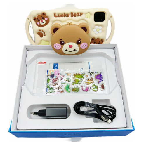 Oteeto K6 Kids Tablet 7 Inch - 6GB RAM 128GB Storage Educational Tablet for Children - Beige