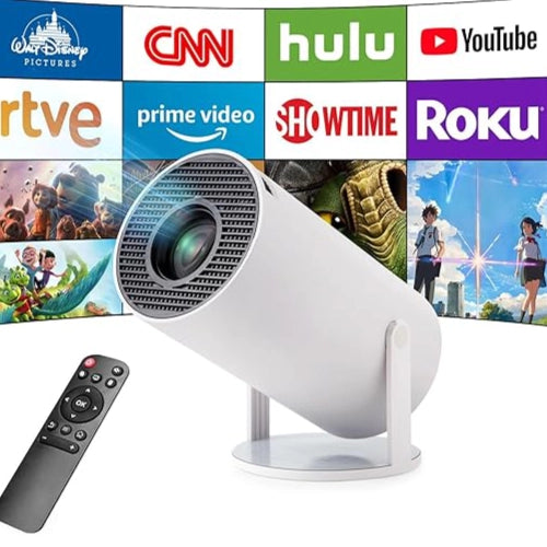 HY300 Pro Smart Projector - 4K WiFi 6 Bluetooth 5 Mini Projector with Android 11