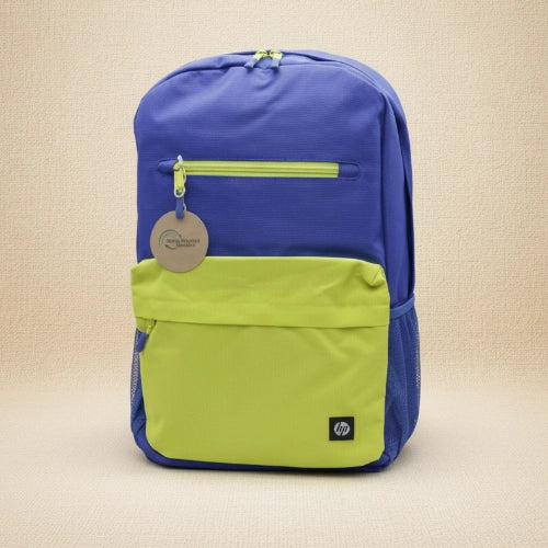 HP Campus Backpack — Blue & Lime Green | Fits 15.6" Laptop