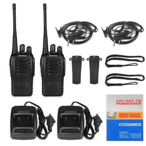 2pcs Baofeng BF-888S Walkie Talkie + Earphones Bundle | No Airtime | Instant Team Communication