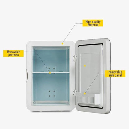 Mini Fridge With Cooler And Warmer AC/DC 6 Liter Portable Compact Refrigerator, Super Quiet In-Vehicle Freezer For Cars, Home, Dormitories, Offices