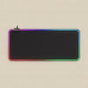 Gaming mouse pad with RGB lighting on a beige background