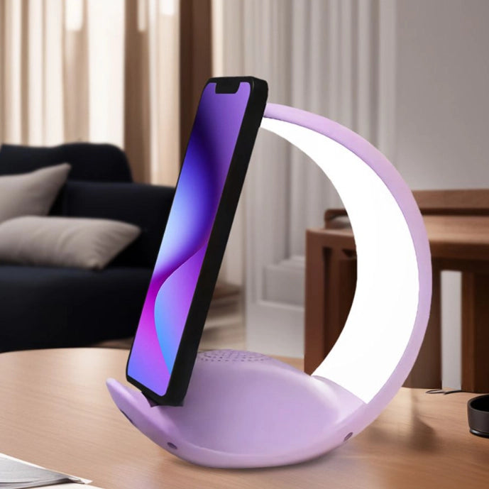Moon Touch Speaker – 7-Color LED Night Lamp, Wireless Bluetooth, Voice Call, Ambient Light